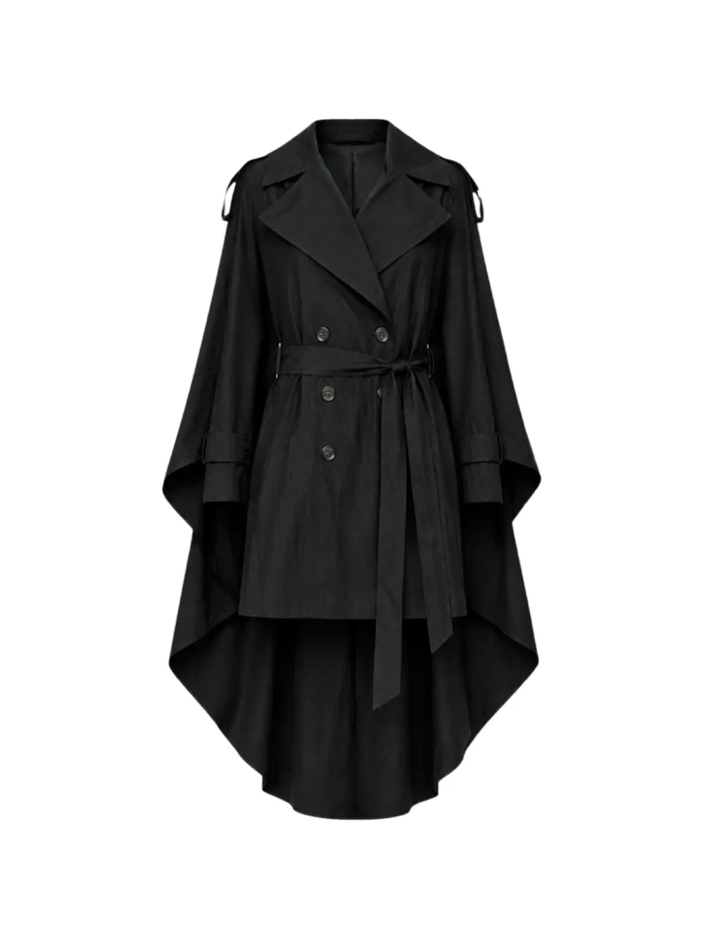 Elisabetta Franchi double-breasted high-low coat Zwart