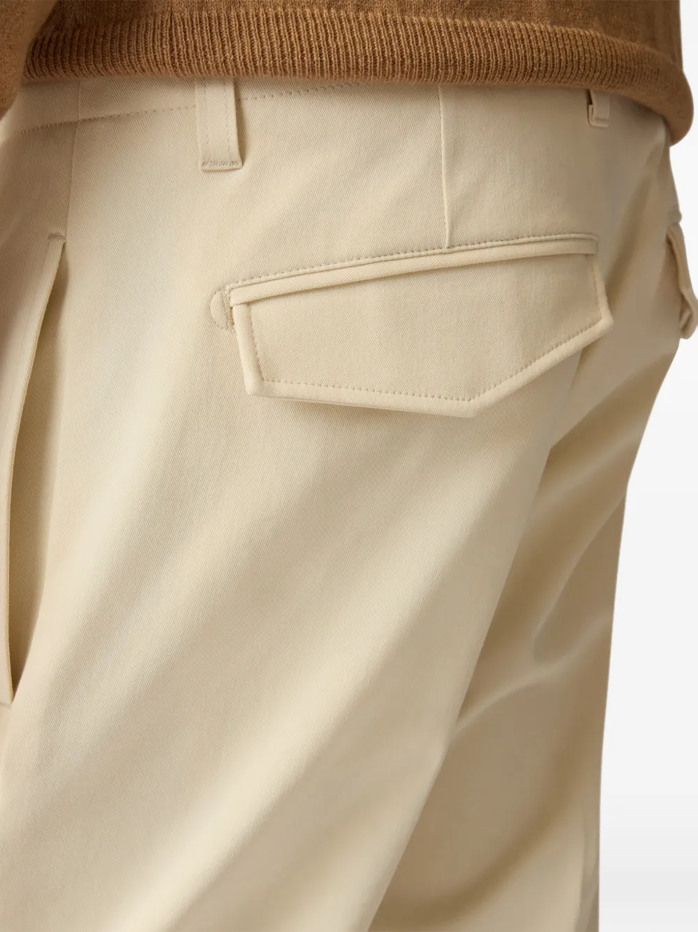 Lardini Katoenen twill broek zonder plooien Beige