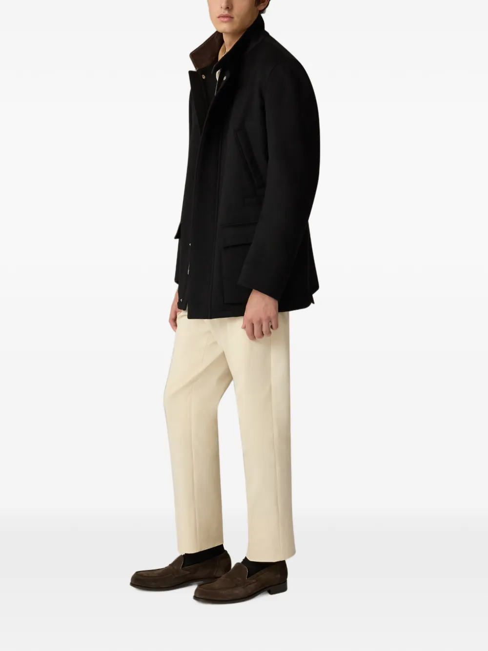 Lardini Katoenen twill broek zonder plooien Beige