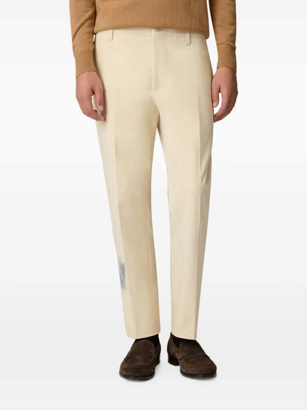 Lardini Katoenen twill broek zonder plooien Beige