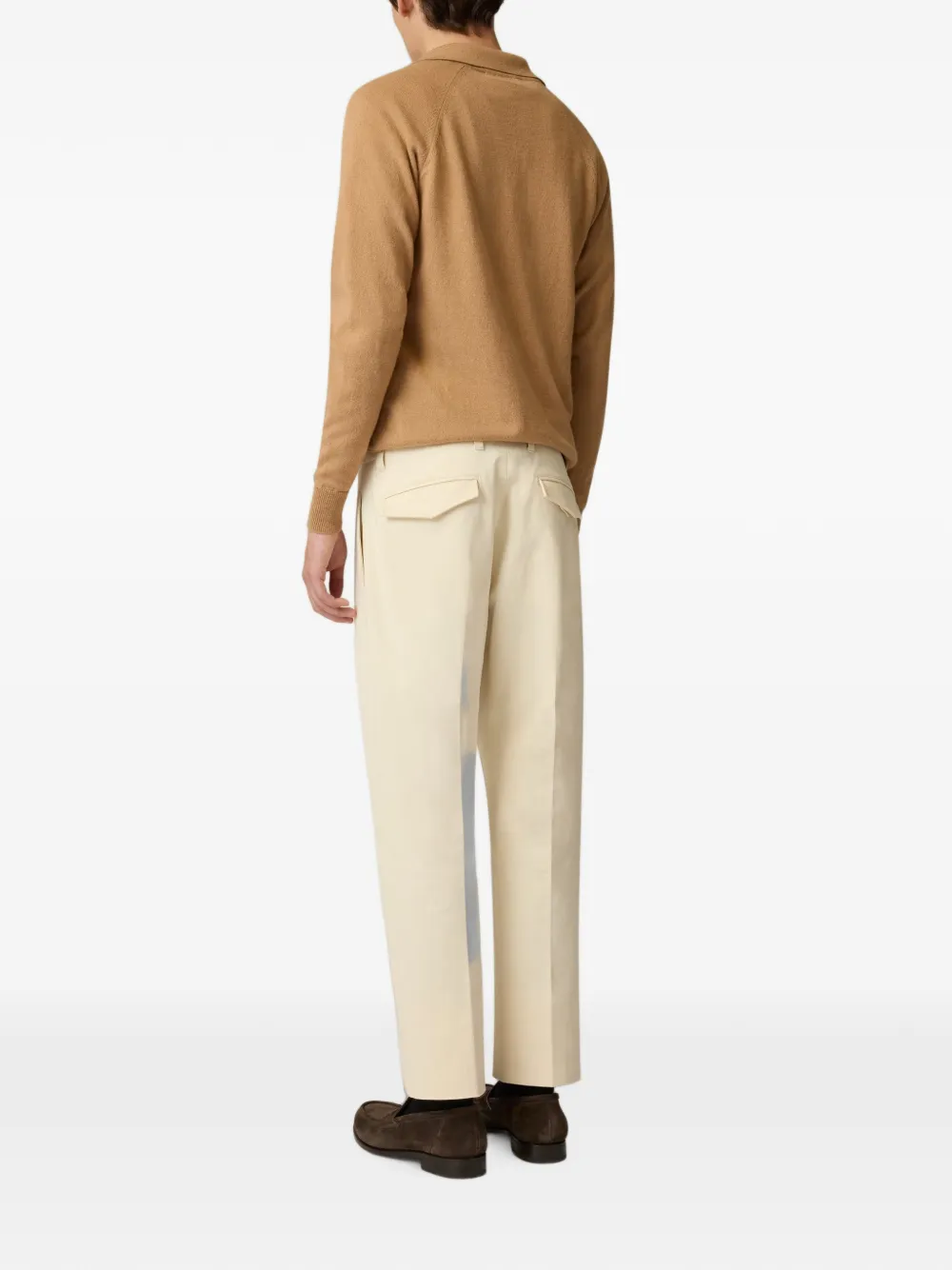 Lardini Katoenen twill broek zonder plooien Beige
