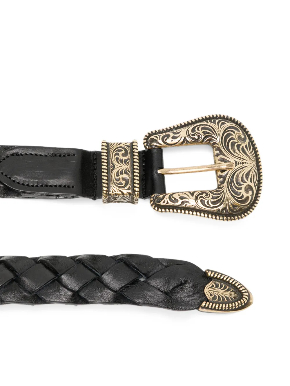 ALBERTO LUTI braided western-style belt - Nero