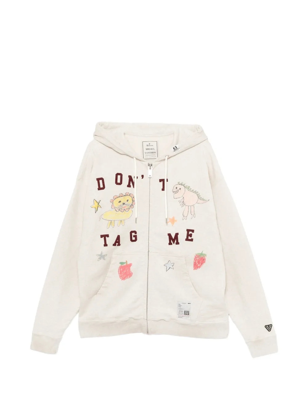 Maison MIHARA YASUHIRO Kids Doodle printed zip-up hoodie - Neutrals