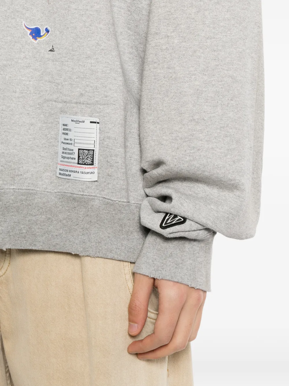 Maison MIHARA YASUHIRO Trui met stickerprint Grijs