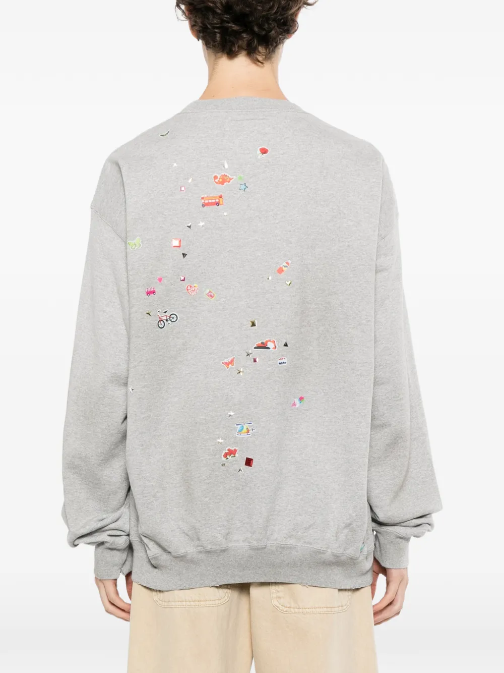 Maison MIHARA YASUHIRO Trui met stickerprint Grijs
