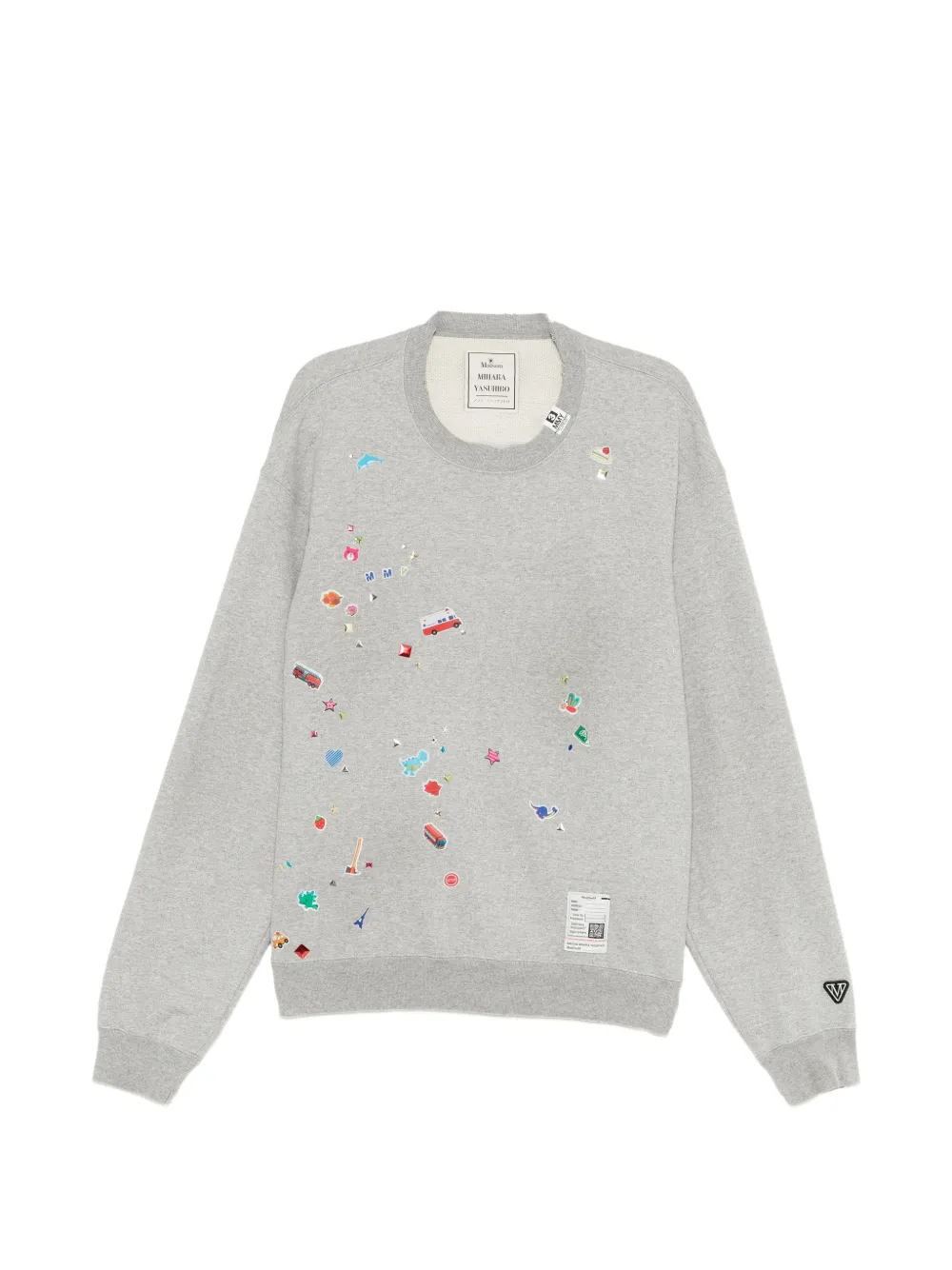 Maison MIHARA YASUHIRO patch-detail sweater - Grau