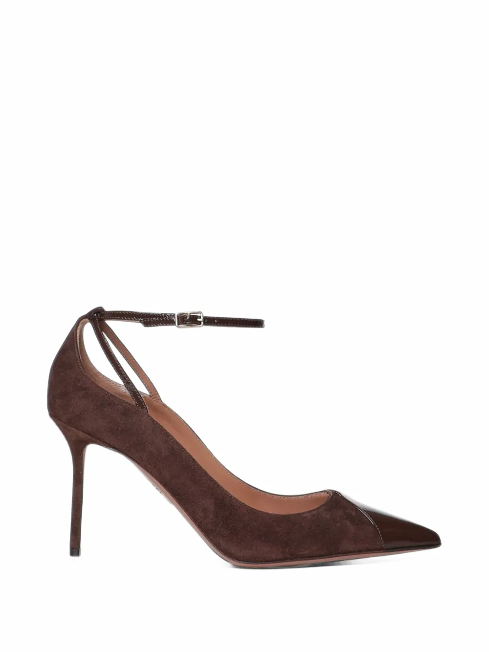 Aquazzura Odysea cap-toe buckled heeled pumps - Marron Aquazzura Odysea cap-toe buckled heeled pumps - Marron