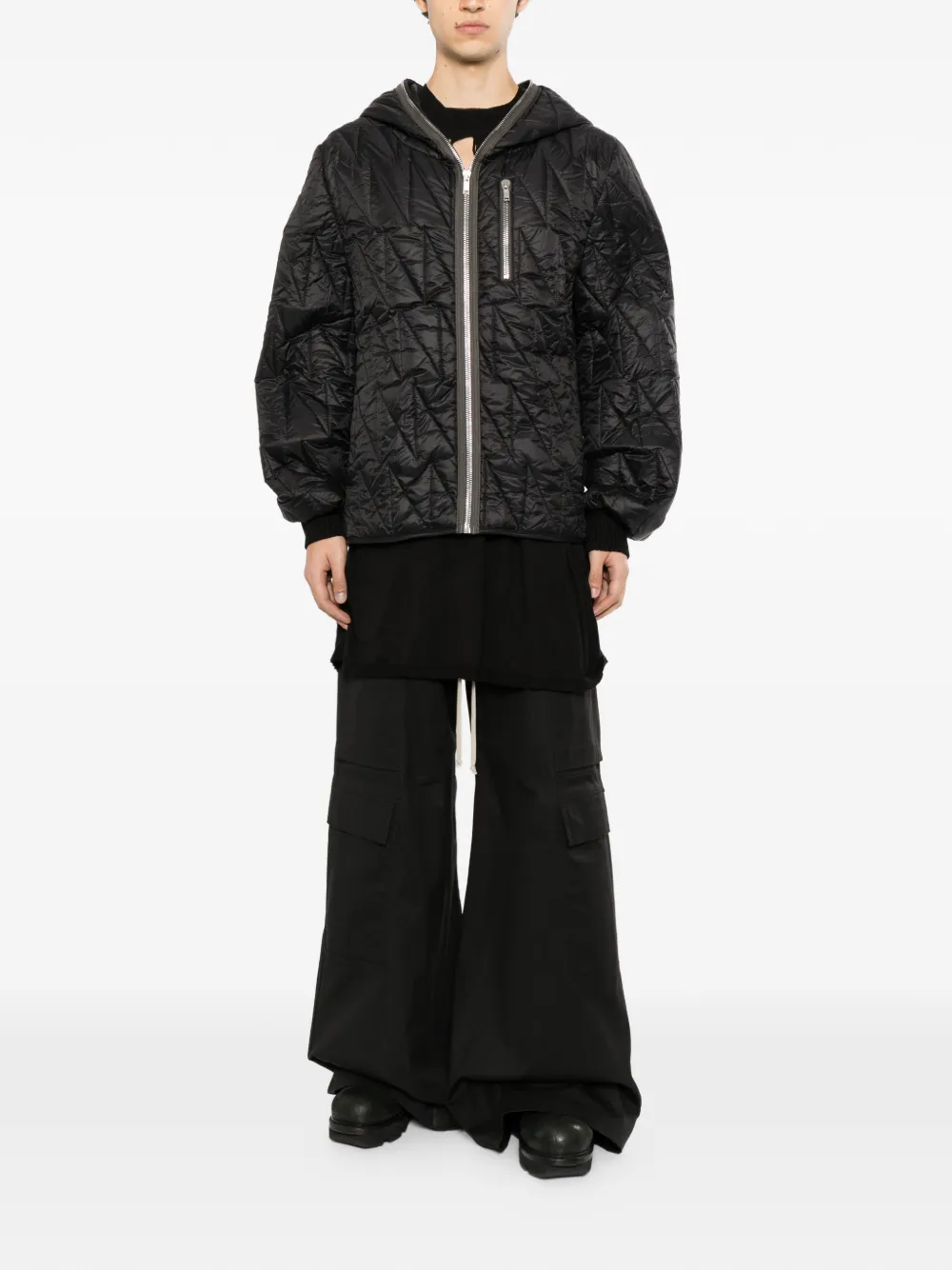 Rick Owens Gevoerd jack met capuchon Zwart