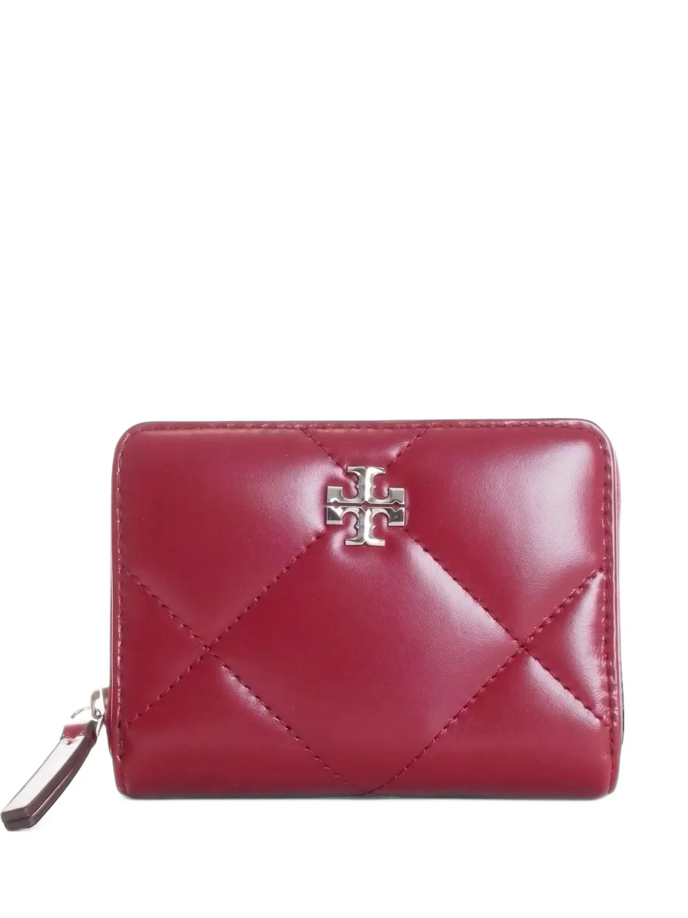 Tory Burch small Kira diamond-quilted wallet - Rosso