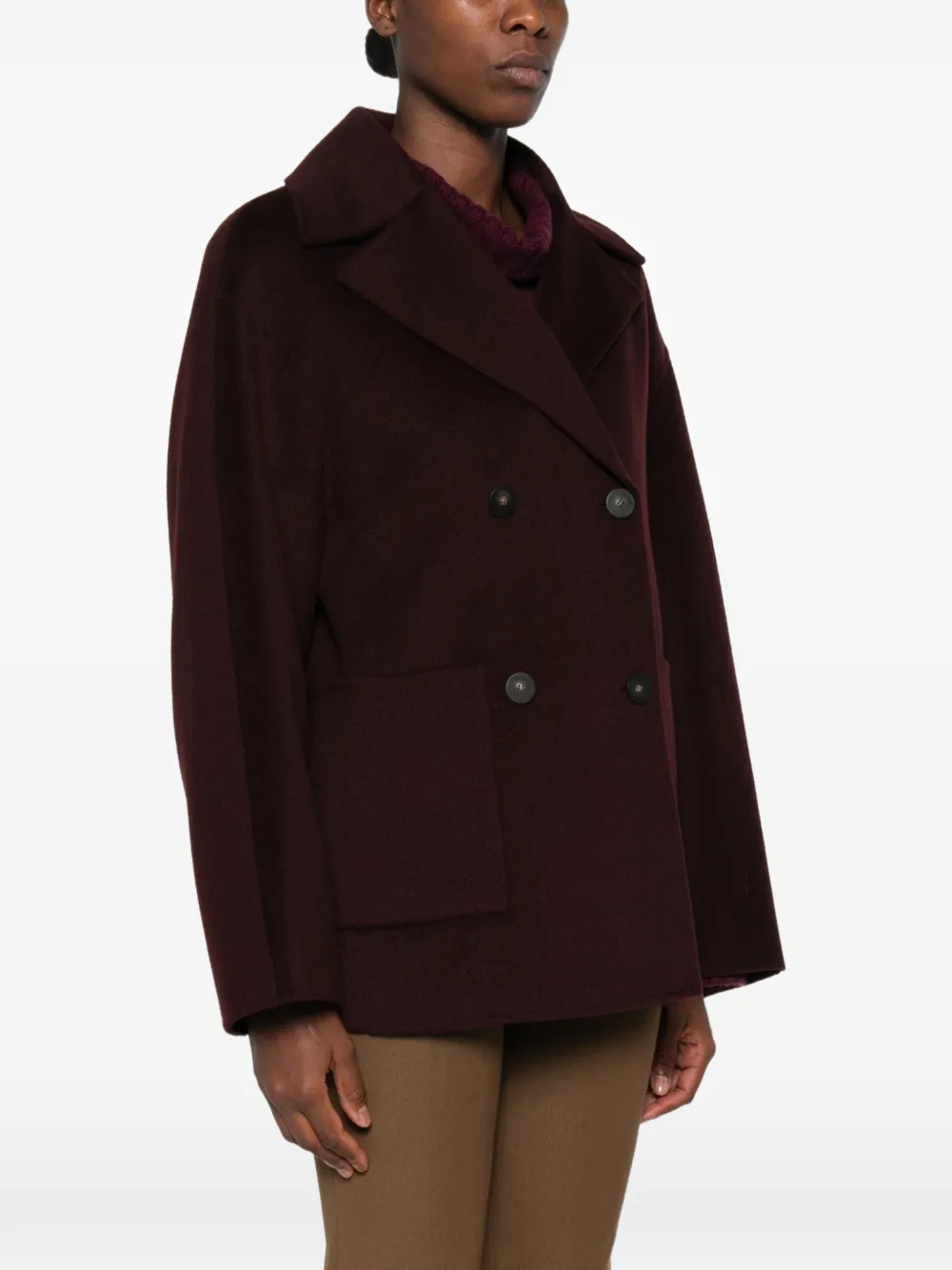 JOSEPH Flavia double-breasted peacoat Rood