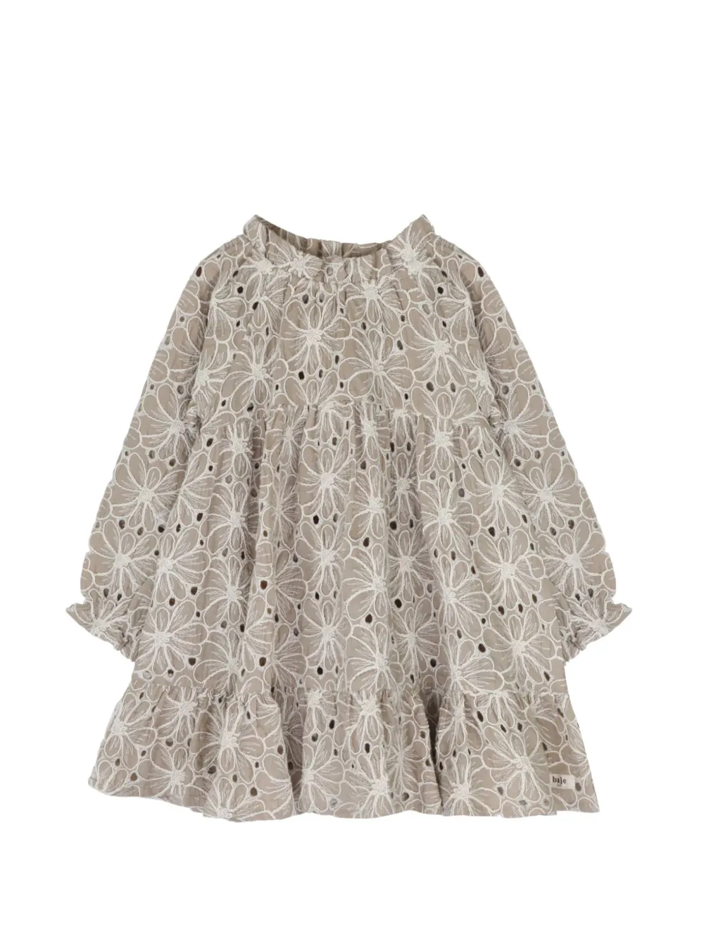 BAJE STUDIO Chiara broderie-anglaise ruffled dress - Tons neutres BAJE STUDIO Chiara broderie-anglaise ruffled dress - Tons neutres