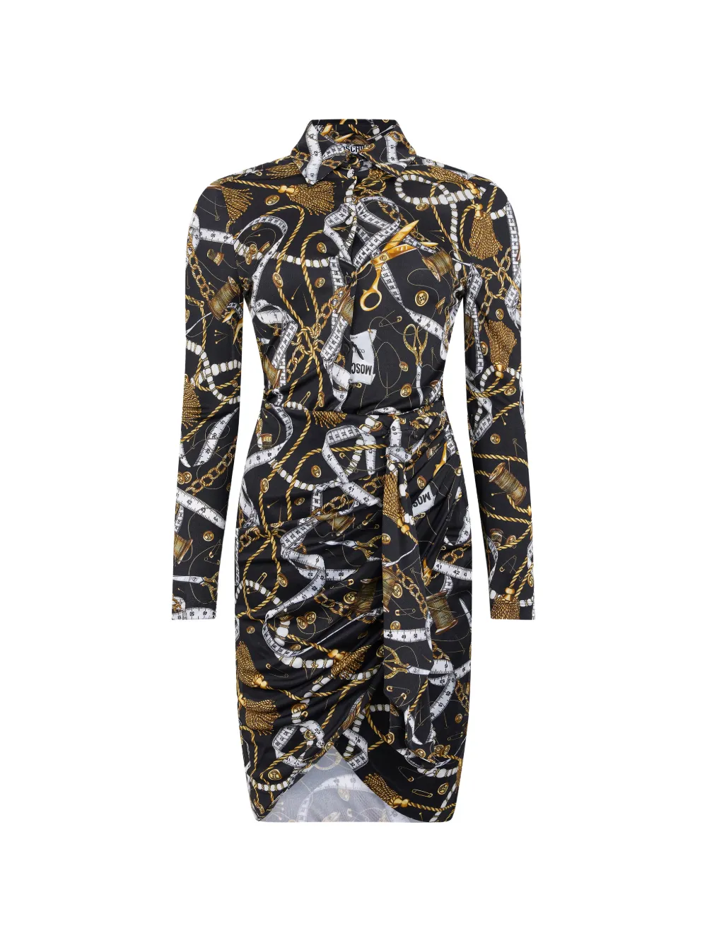 Moschino draped printed mini dress