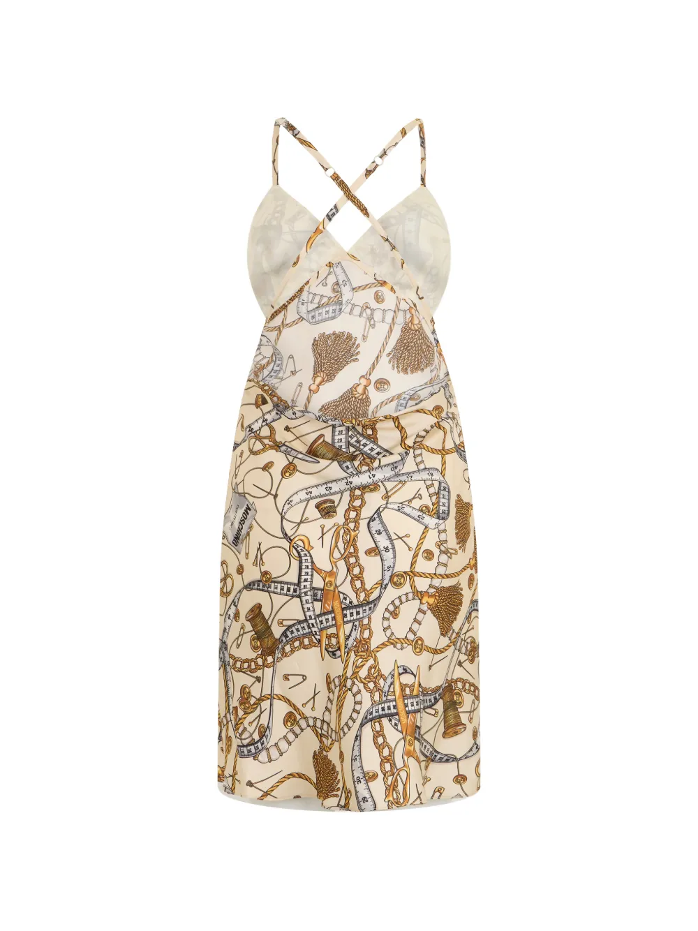 Moschino Blousejurk met kettingprint Beige