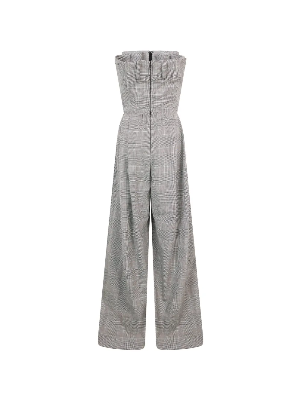 Moschino Geruite strapless jumpsuit Grijs