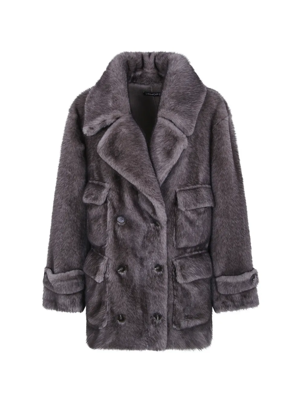 Drhope Double-breasted Coat In Grey