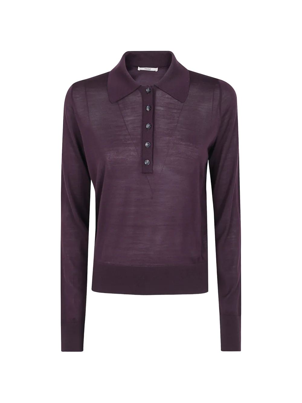 Nuur Button-down Polo-collar Top In Violett