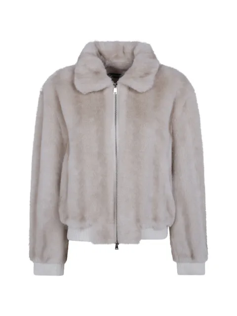 DRHOPE faux-fur zip-up jacket