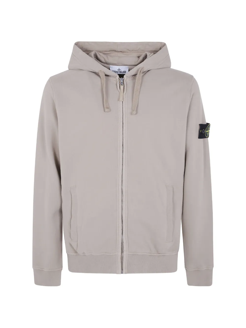 Stone Island 6100067 brushed organic cotton fleece hooded sweatshirt - Neutrals