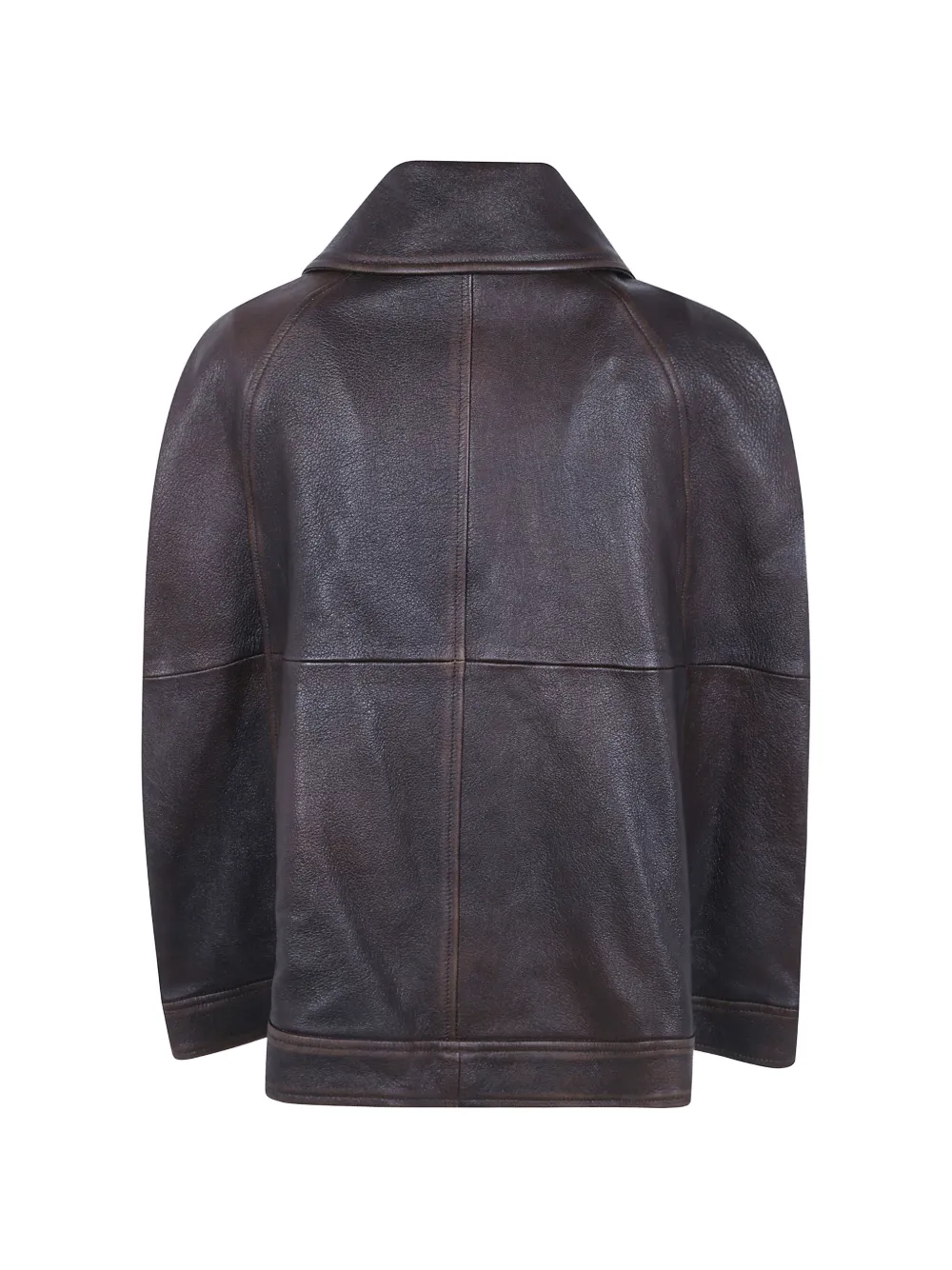 7 For All Mankind Leren cape met rits Bruin