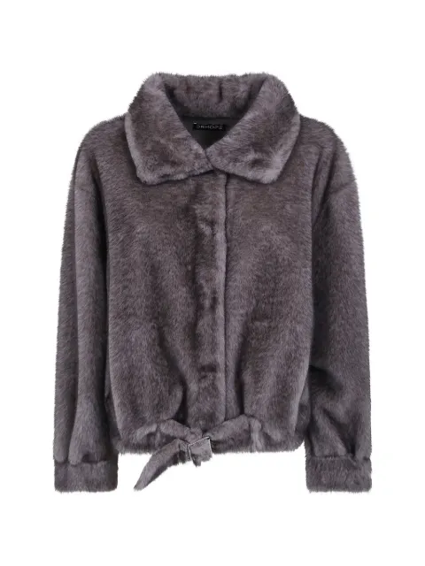 DRHOPE faux-fur belted jacket