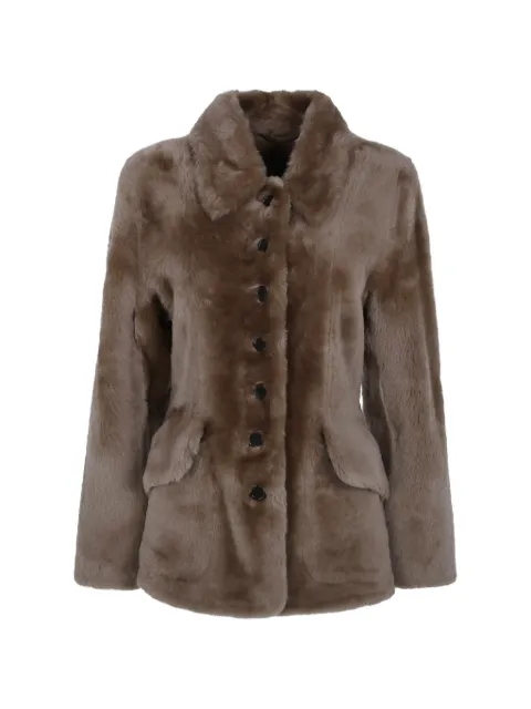 By Malene Birger shearling button-front jacket