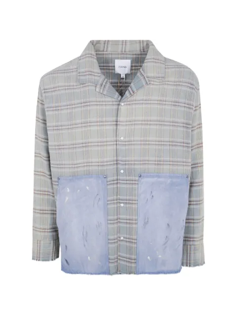 FOUND camisa a cuadros con parche envejecido