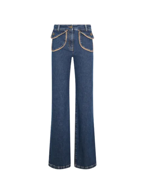 Moschino scalloped-trim flared jeans