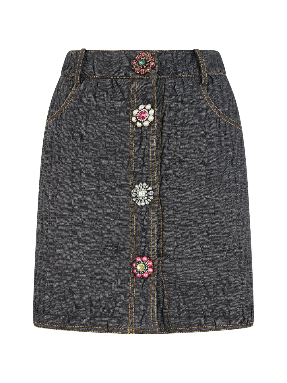 Moschino embellished-button quilted mini skirt
