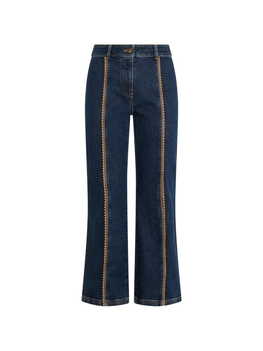 Moschino zigzag-trim flared jeans · 40
