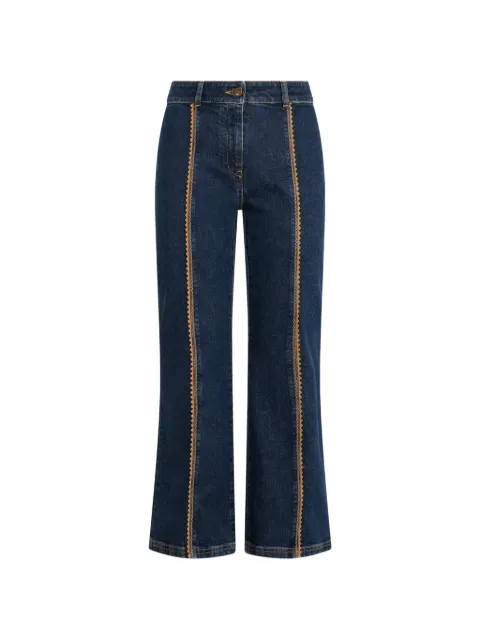 Moschino zigzag-trim flared jeans