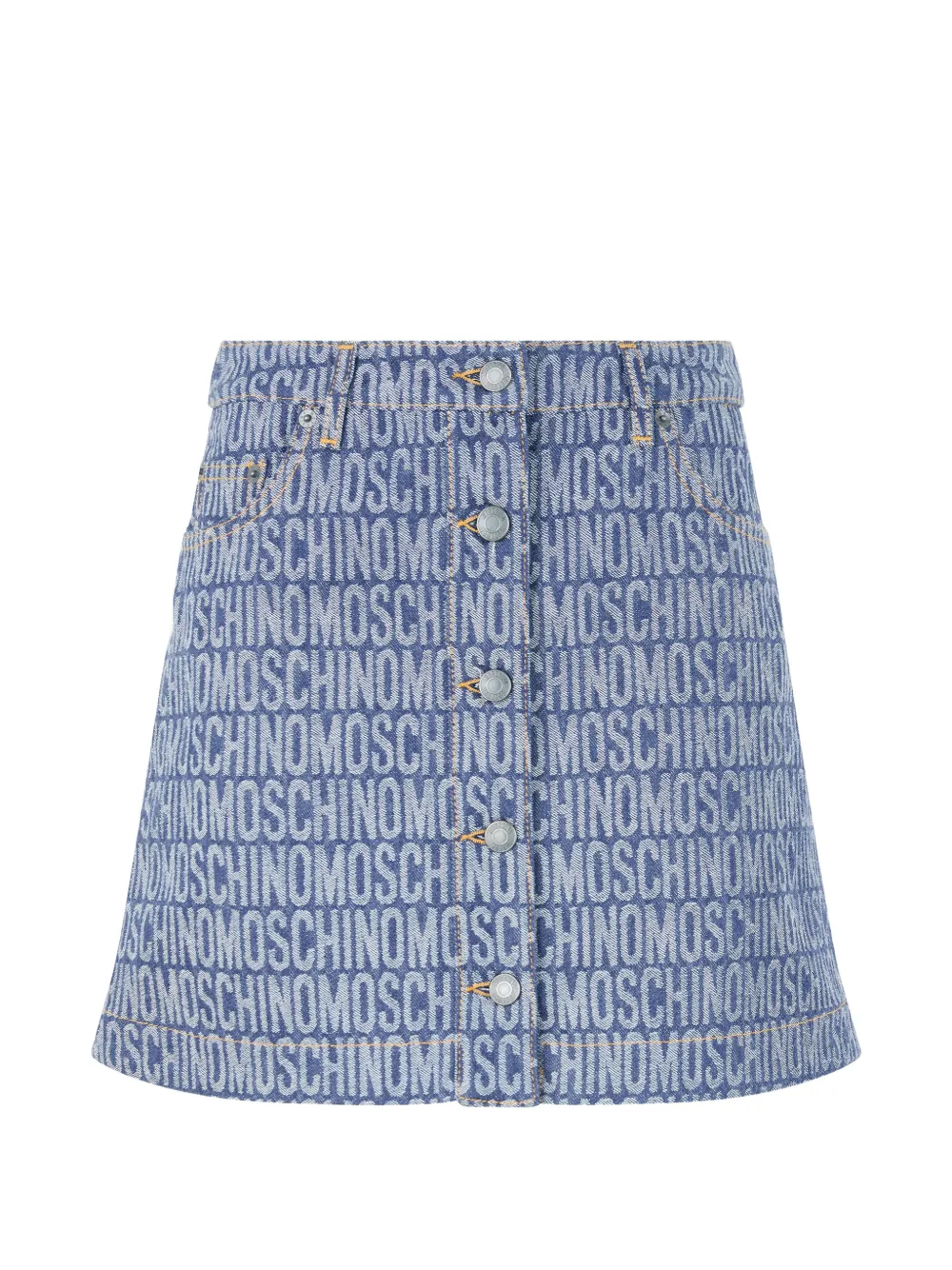Moschino logo-print button-front mini A-Line skirt · 40