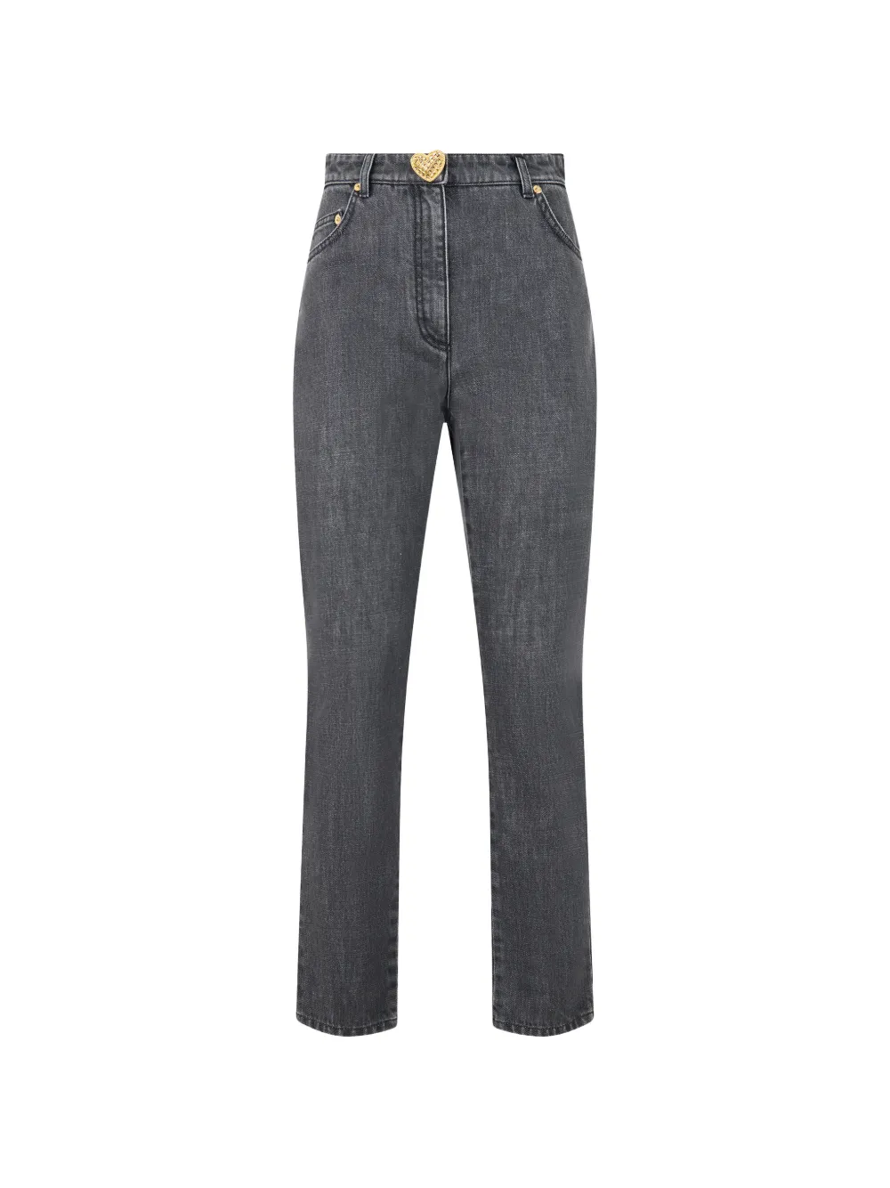 Moschino heart-button straight-leg jeans
