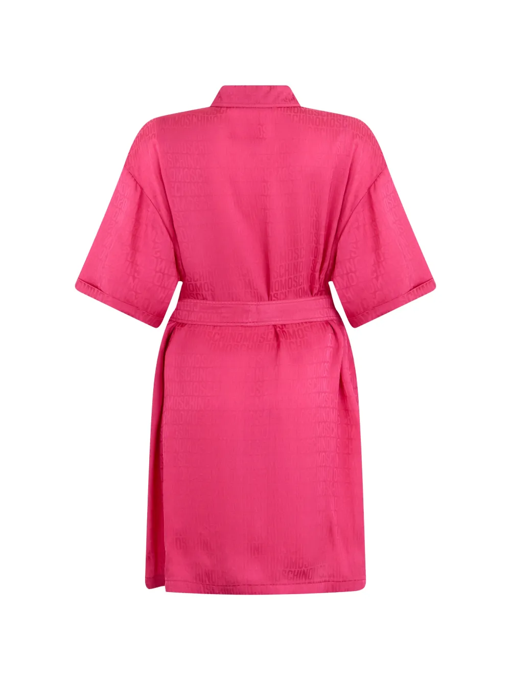 Moschino Mini-blousejurk met logo-jacquard en ceintuur Roze
