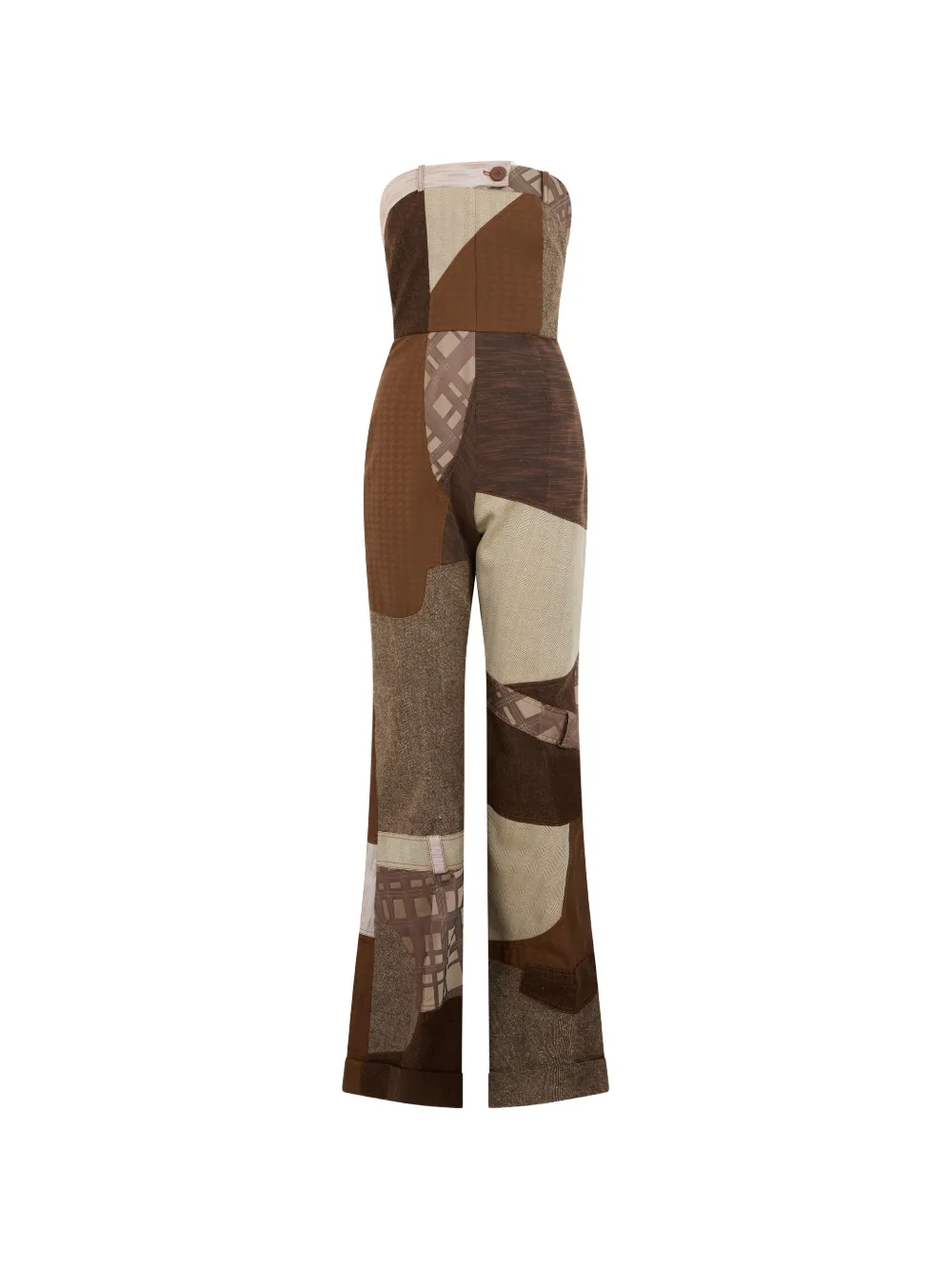 Moschino patchwork strapless jumpsuit