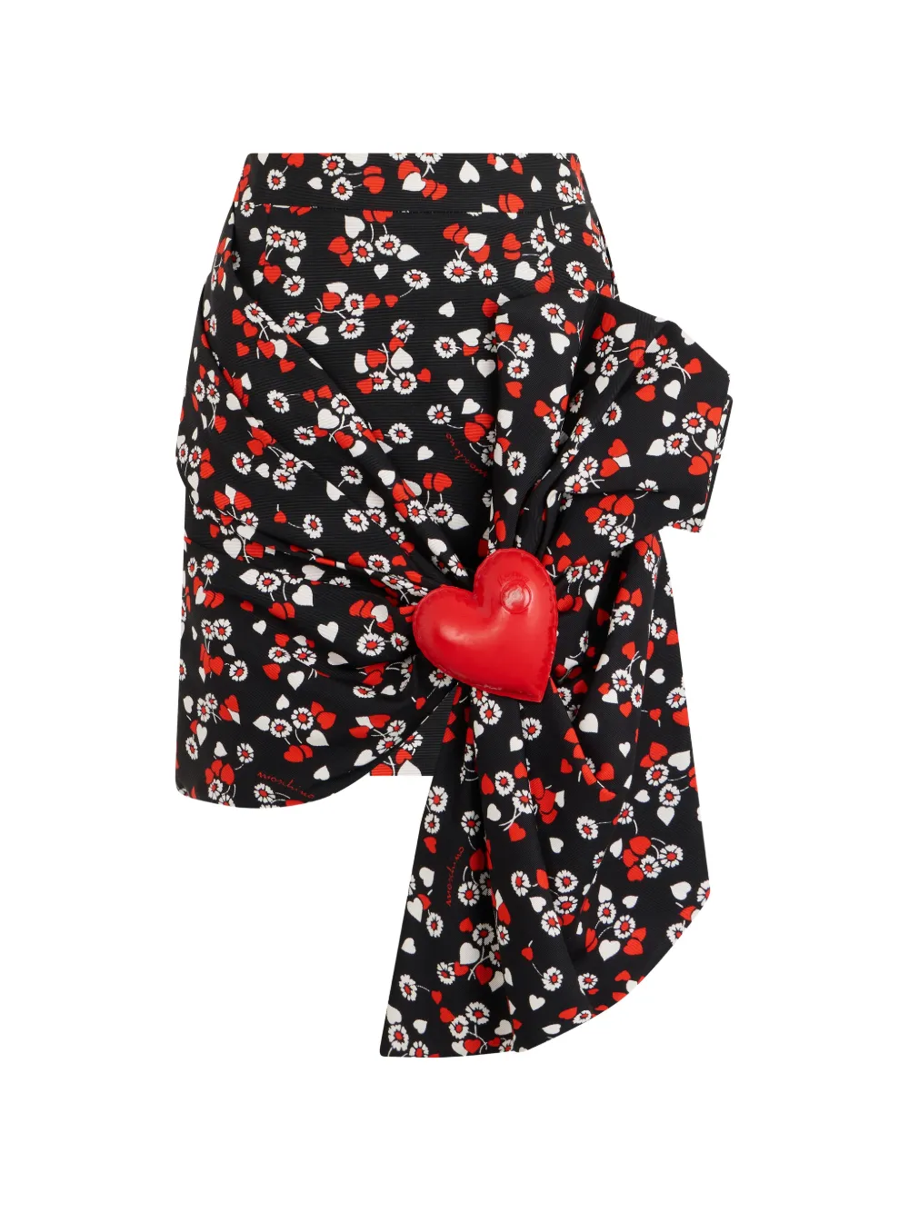 Moschino heart-embellished draped mini skirt