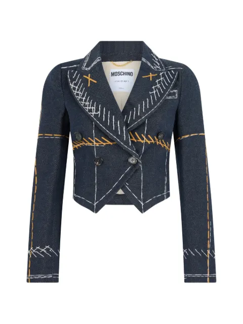 Moschino contrast-stitch cropped blazer