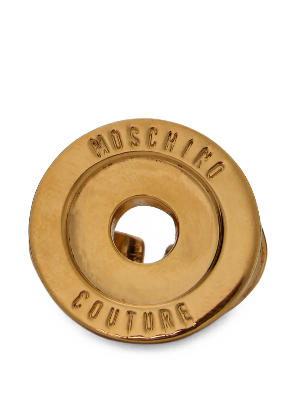 Moschino Ring mit Logo-Gravur - Gold