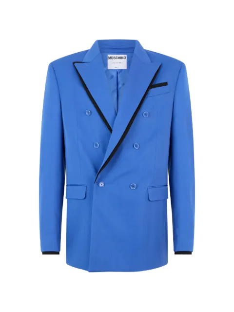 Moschino double-breasted contrast-trim blazer