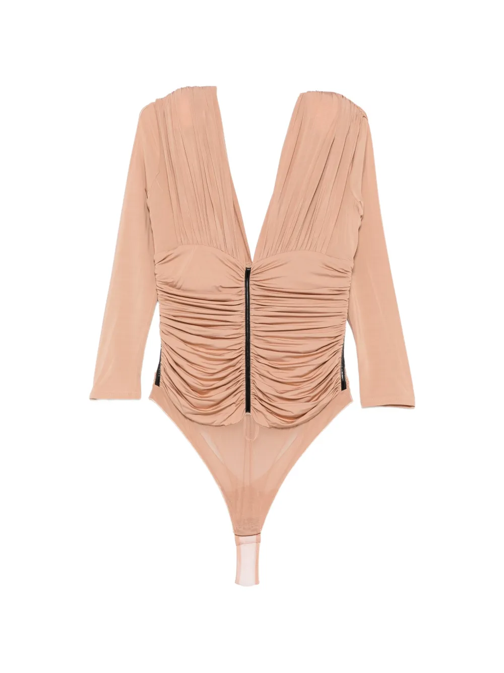 Elisabetta Franchi ruched long-sleeve blouse - Toni neutri