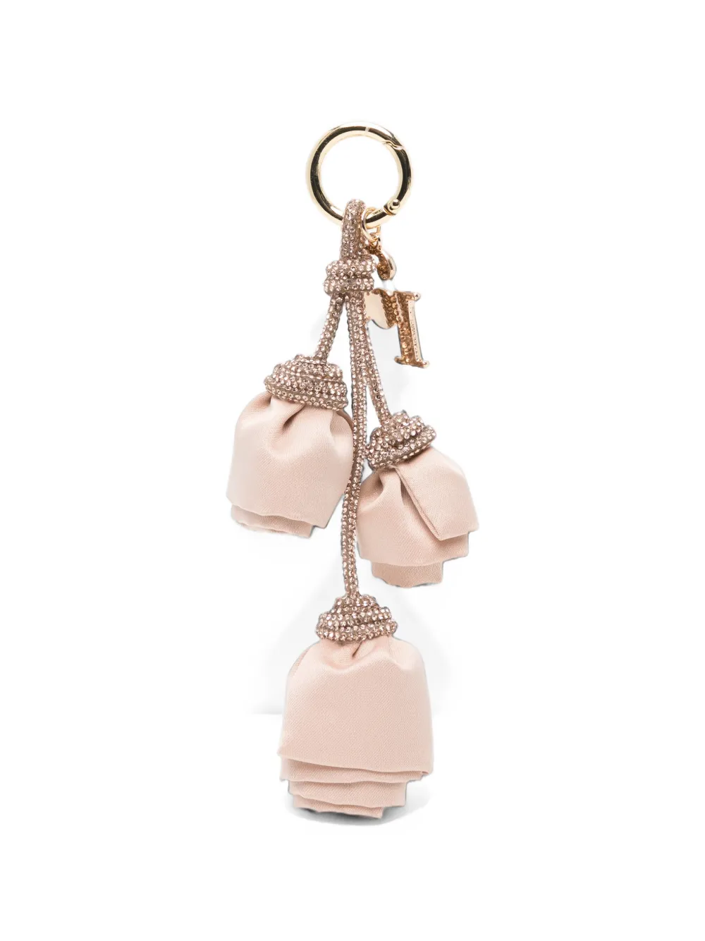 Rosantica crystal-embellished tassel keyring Beige