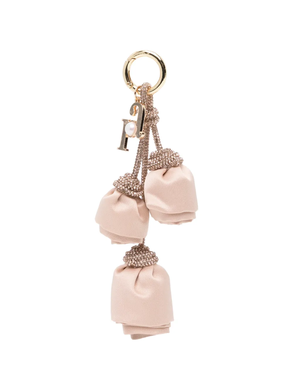 Rosantica crystal-embellished tassel keyring Beige