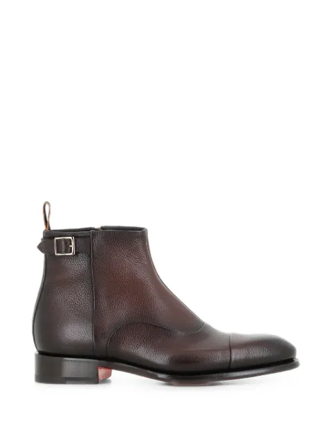 Santoni buckle-detail pebbled boots