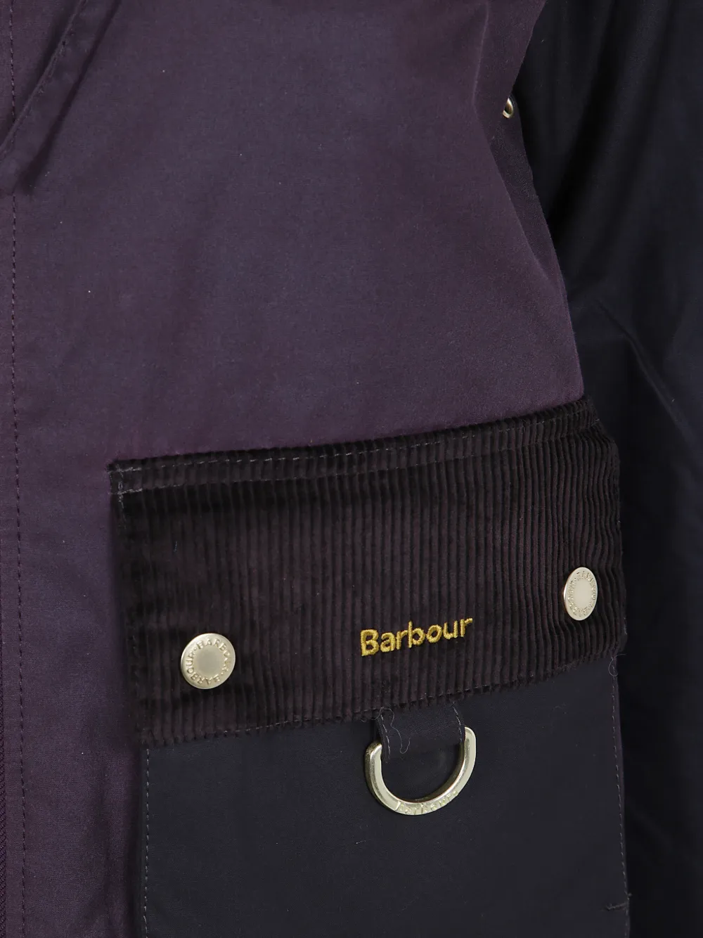 Barbour Carville parka met capuchon en ribfluwelen afwerking Rood