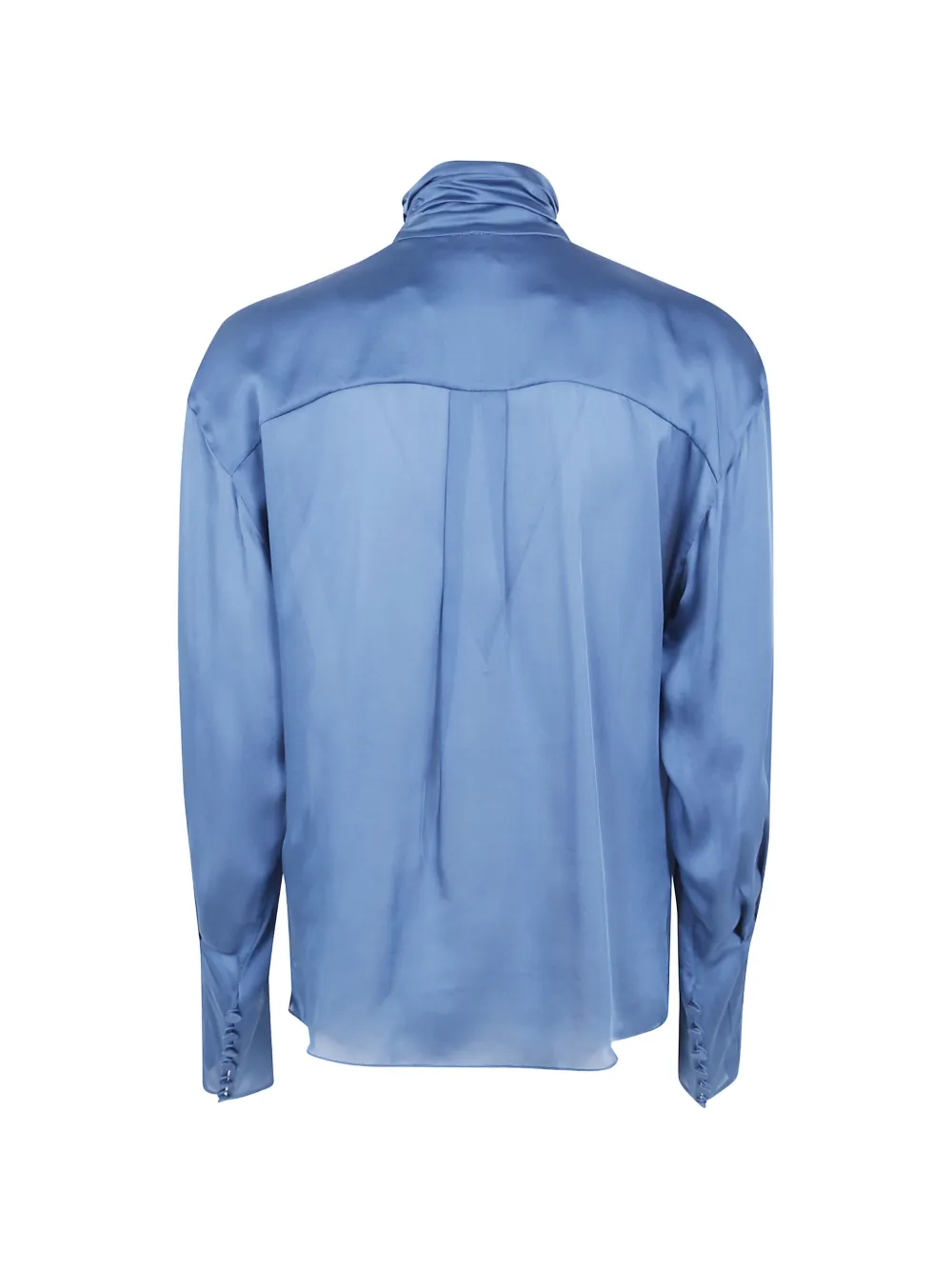 Balmain pussy-bow draped silk blouse Blauw