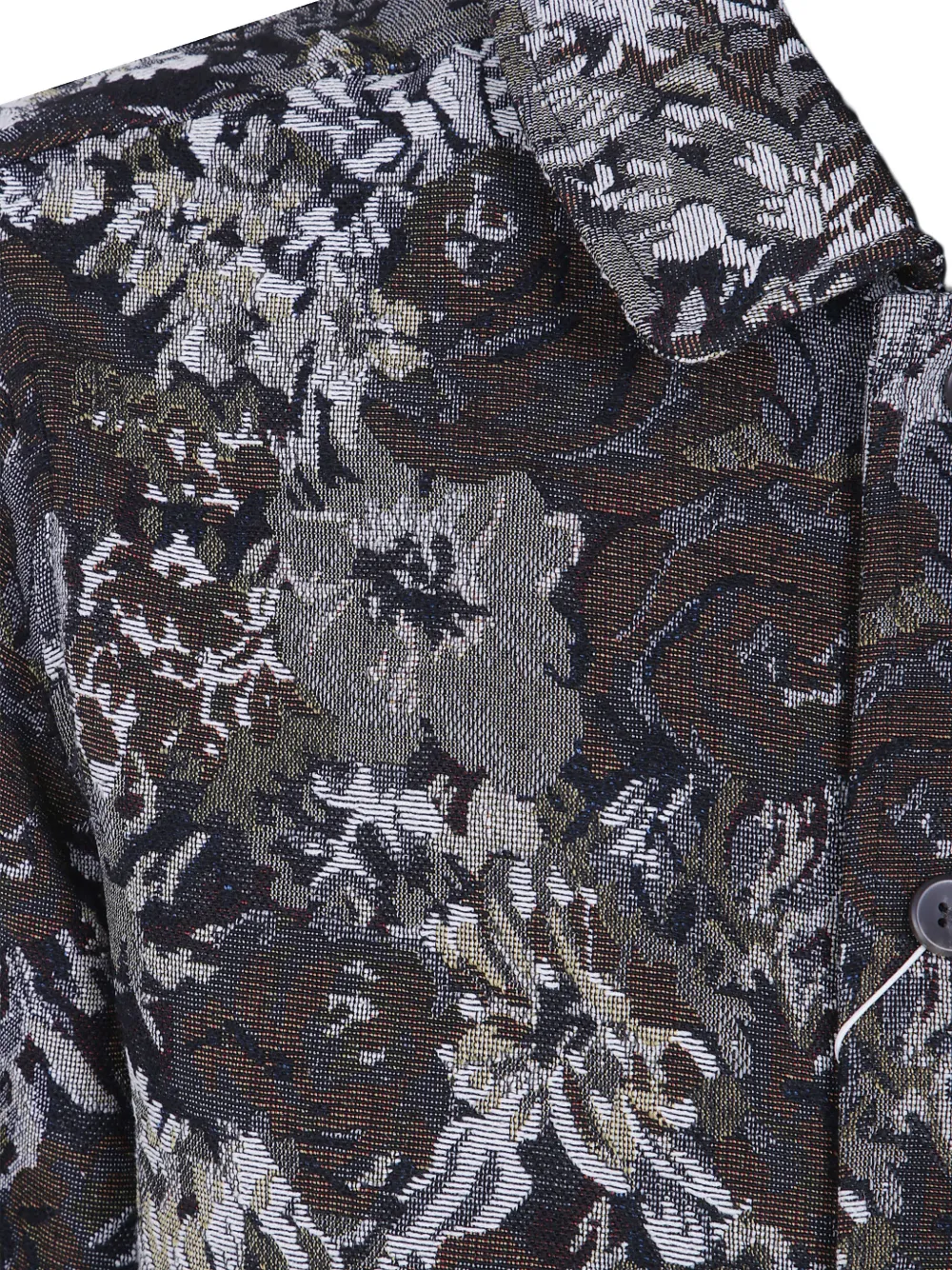 Les Deux Shirtjack met bloemjacquard Bruin