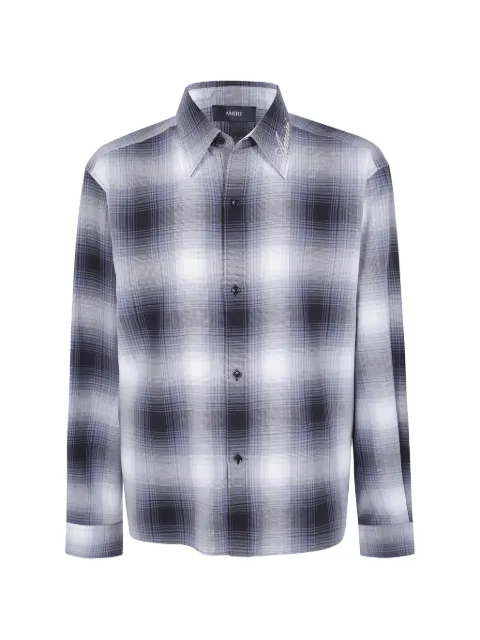 AMIRI check embroidered-logo shirt
