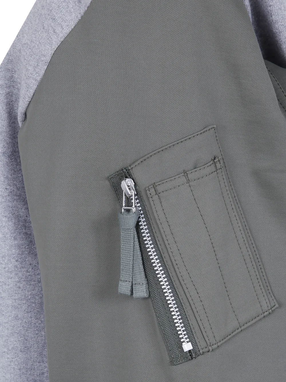Comme des Garçons Homme Hoodie met ritszak en vlakken Grijs