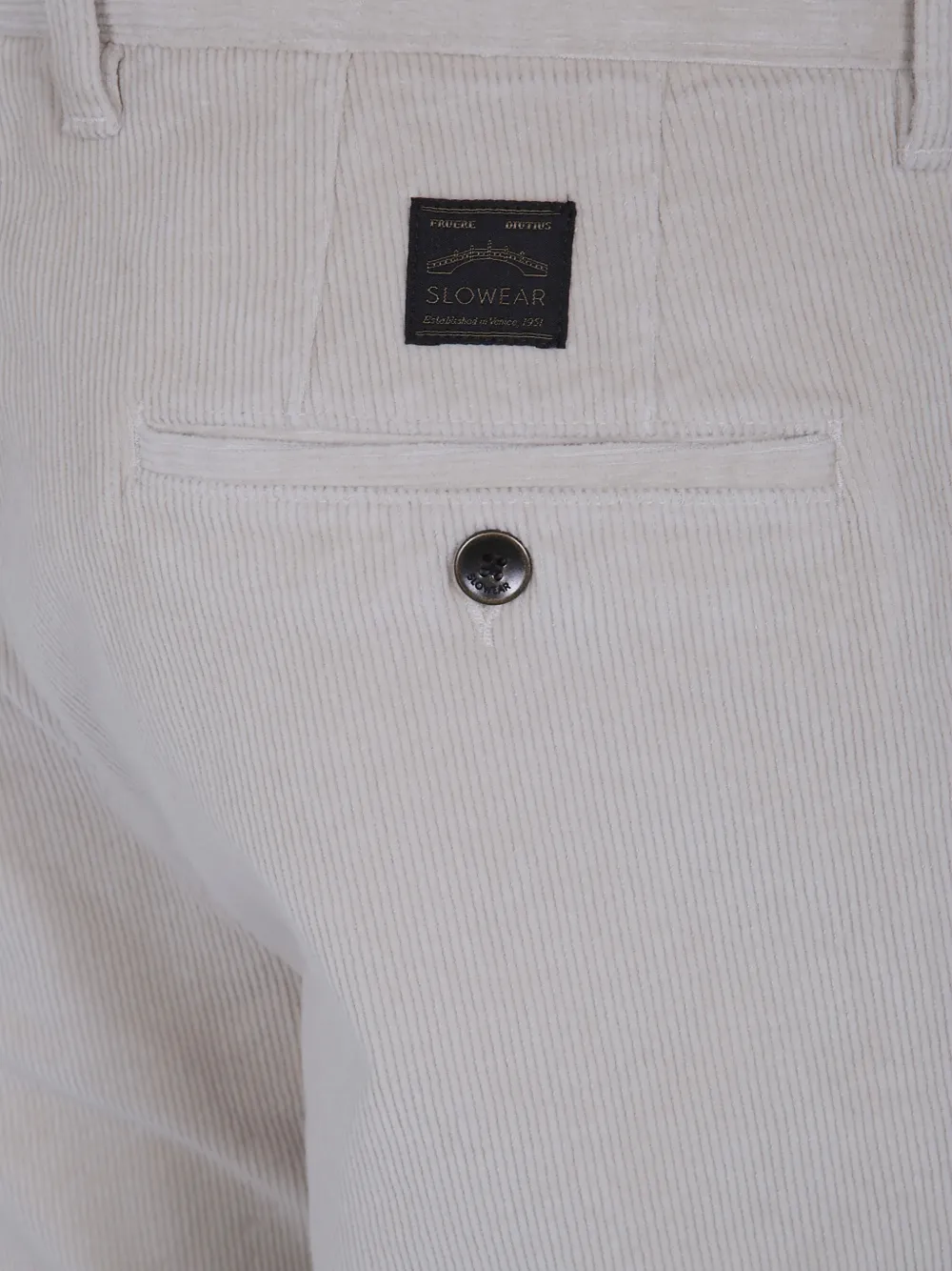 Incotex Ribfluwelen chino Wit