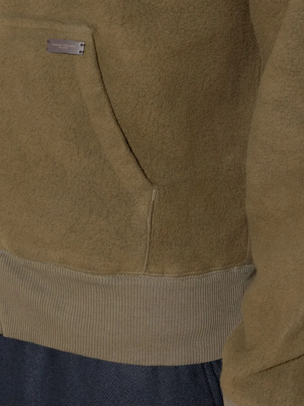 Paolo Pecora Ruimvallende hoodie van gewassen katoen met rits Bruin