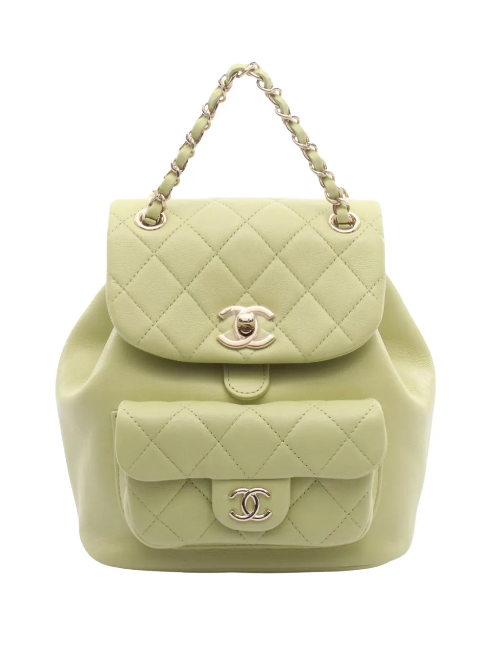 CHANEL Pre-Owned 2021-2026 Small Lambskin Duma backpack - Verde
